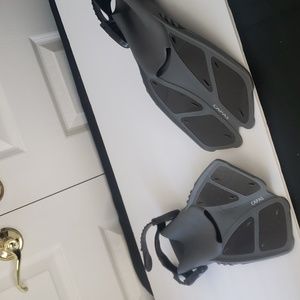 Capas Black & Gray Silicone Swimming Fins Flippers Size Small/Medium